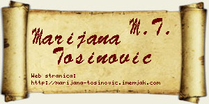 Marijana Tošinović vizit kartica
